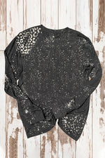 Hazel Blues® |  Black TOUCHDOWN Season Football Leopard Print Long Sleeve Top