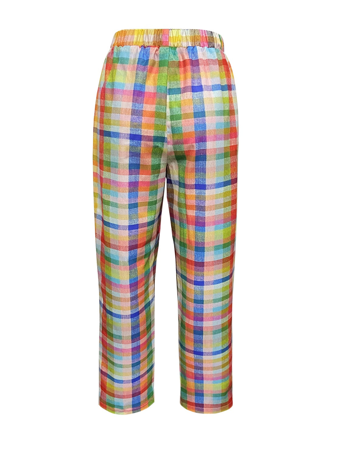 Hazel Blues® |  Tied Contrast Plaid Pants with Pockets