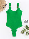 Hazel Blues® |  Scoop Neck Wide Strap One-Piece Swimwear