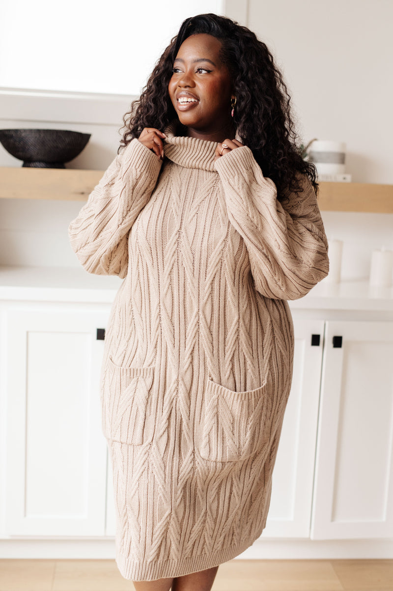 Hazel Blues® |  Bundled Beauty Turtleneck Sweater Dress