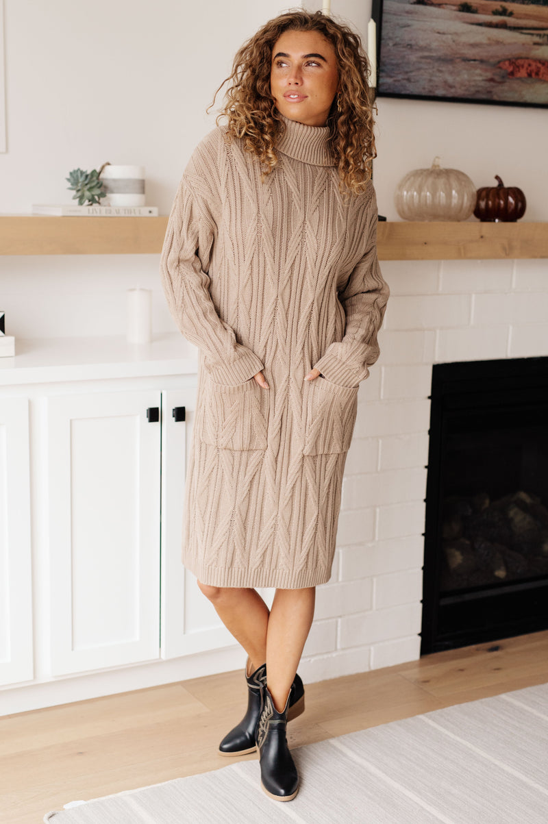 Hazel Blues® |  Bundled Beauty Turtleneck Sweater Dress