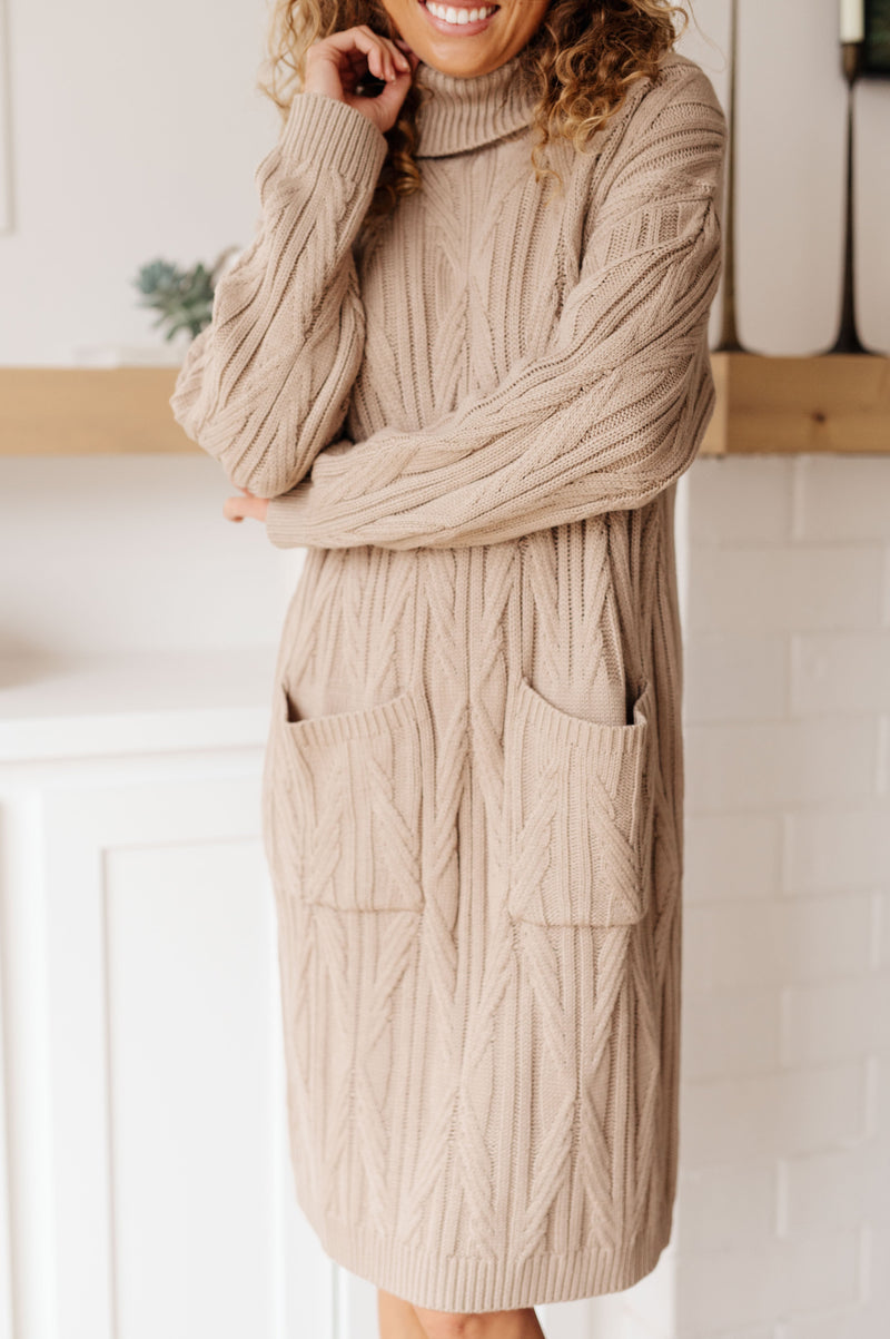 Hazel Blues® |  Bundled Beauty Turtleneck Sweater Dress