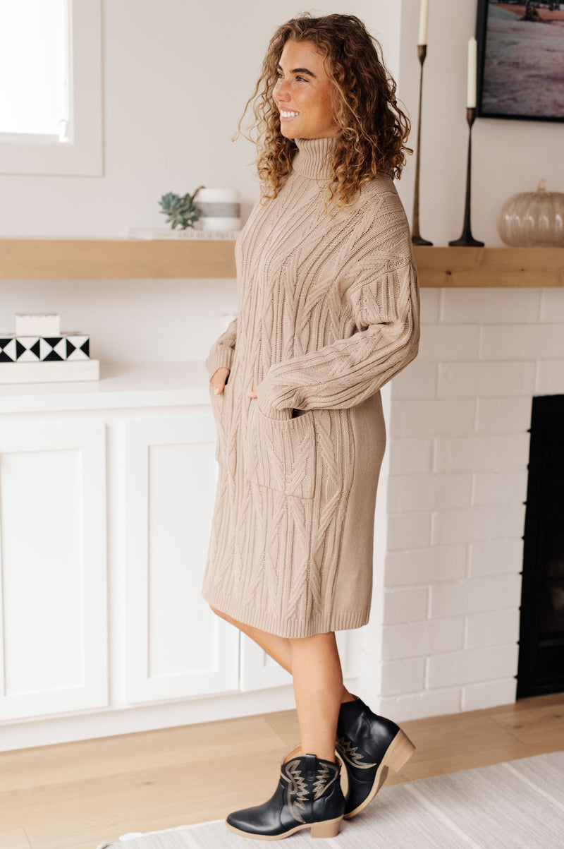 Hazel Blues® |  Bundled Beauty Turtleneck Sweater Dress