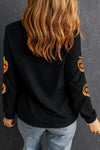 Hazel Blues® |  Sequin Pumpkin Round Neck Long Sleeve Top