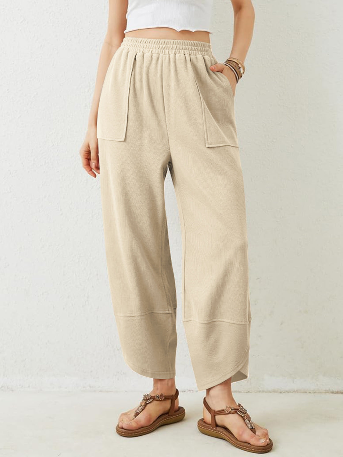 Hazel Blues® |  Lovelet Elastic Waist Wide Leg Pants