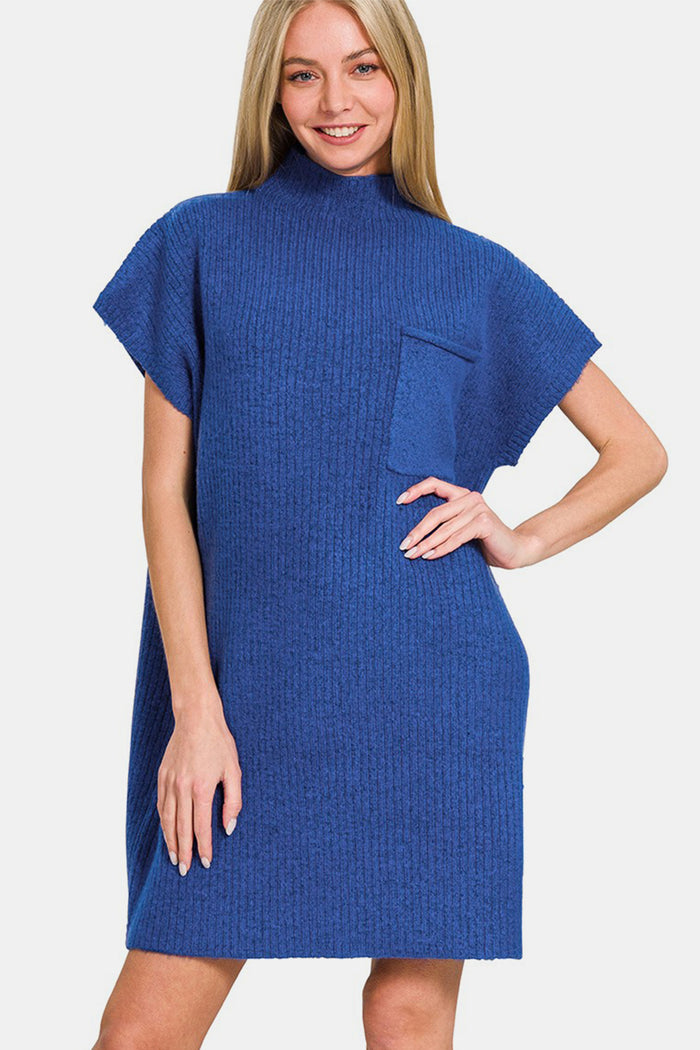 Hazel Blues® |  Zenana Short Sleeve Sweater Mini Dress