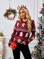 Hazel Blues® |  Gingerbread Round Neck Long Sleeve Sweater
