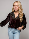 Hazel Blues® |  V-Neck Three-Quarter Sleeve Blouse