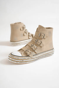 Hazel Blues® |  Beast Fashion Multi-Buckle Straps Studded Platform Sneakers