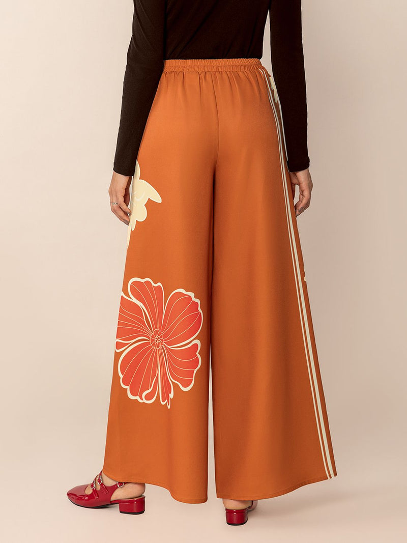 Hazel Blues® |  Printed Elastic Waist Wide Leg Pants