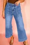 Hazel Blues® |  Breen Cropped High Rise Wide Leg Jeans