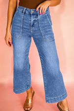Hazel Blues® |  Breen Cropped High Rise Wide Leg Jeans