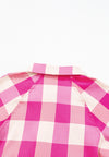 Hazel Blues® |  Ruched Plaid Three-Quarter Sleeve Shirt Dress