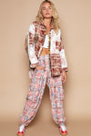 Hazel Blues® |  POL Crochet Plaid Patchwork Button Up Shirt