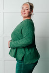 Hazel Blues® |  Simple Silhouette Brushed Hacci Sweater in Dark Green