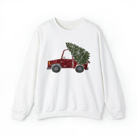 Hazel Blues® |  Christmas Tree Truck Faux Glitter Graphic Sweatshirt