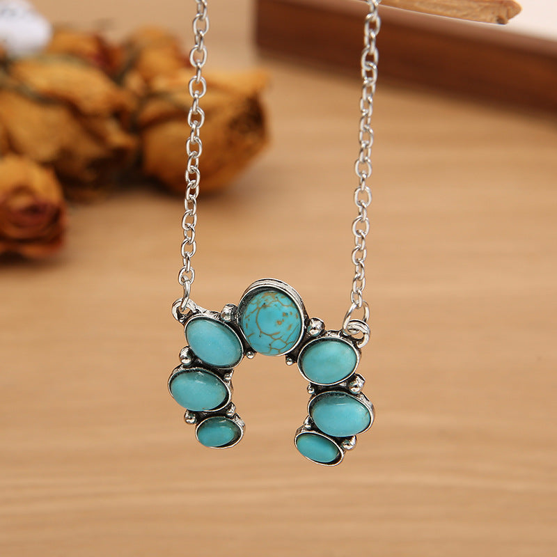 Hazel Blues® |  Artificial Turquoise Alloy Pendant Necklace