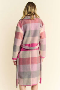 Hazel Blues® |  Davi & Dani Tied Color Block Collared Neck Coat