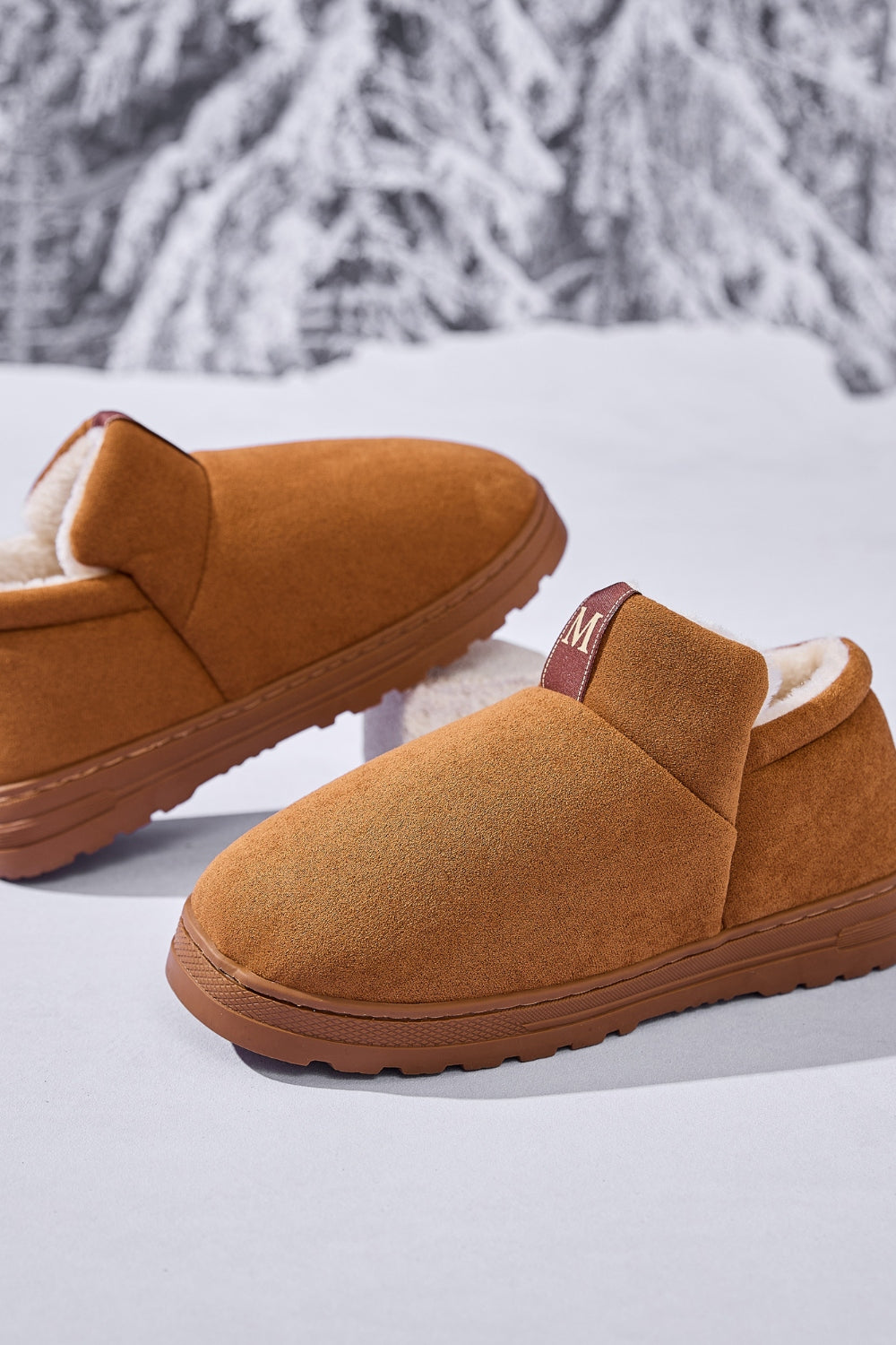 Hazel Blues® |  Letter M Suede Round Toe Slippers