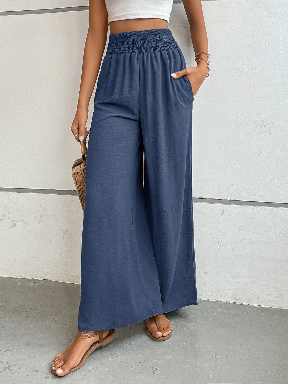 Hazel Blues® |  Perfee Wide Leg Pants with Pockets