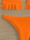 Hazel Blues® |  Ruffled Textured Wide Strap Two-Piece Bikini Set