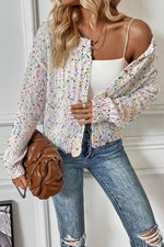 Hazel Blues® |  Confetti Button Up Long Sleeve Cardigan