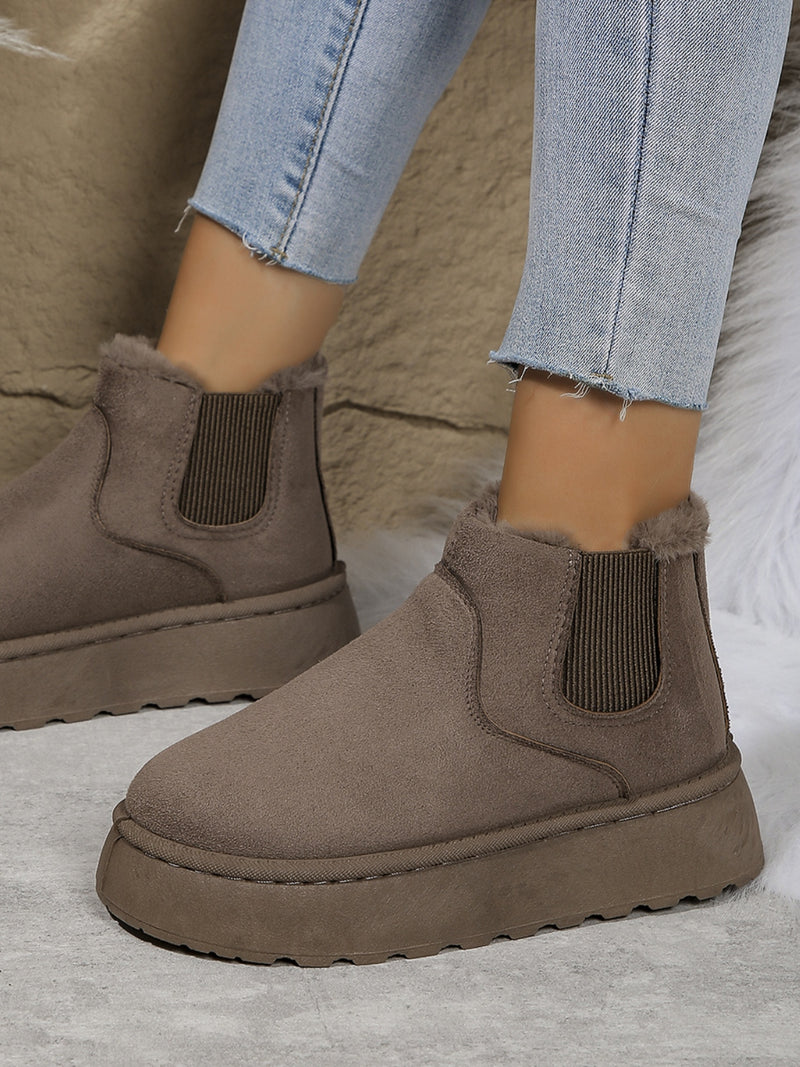 Hazel Blues® |  Suede Round Toe Platform Boots