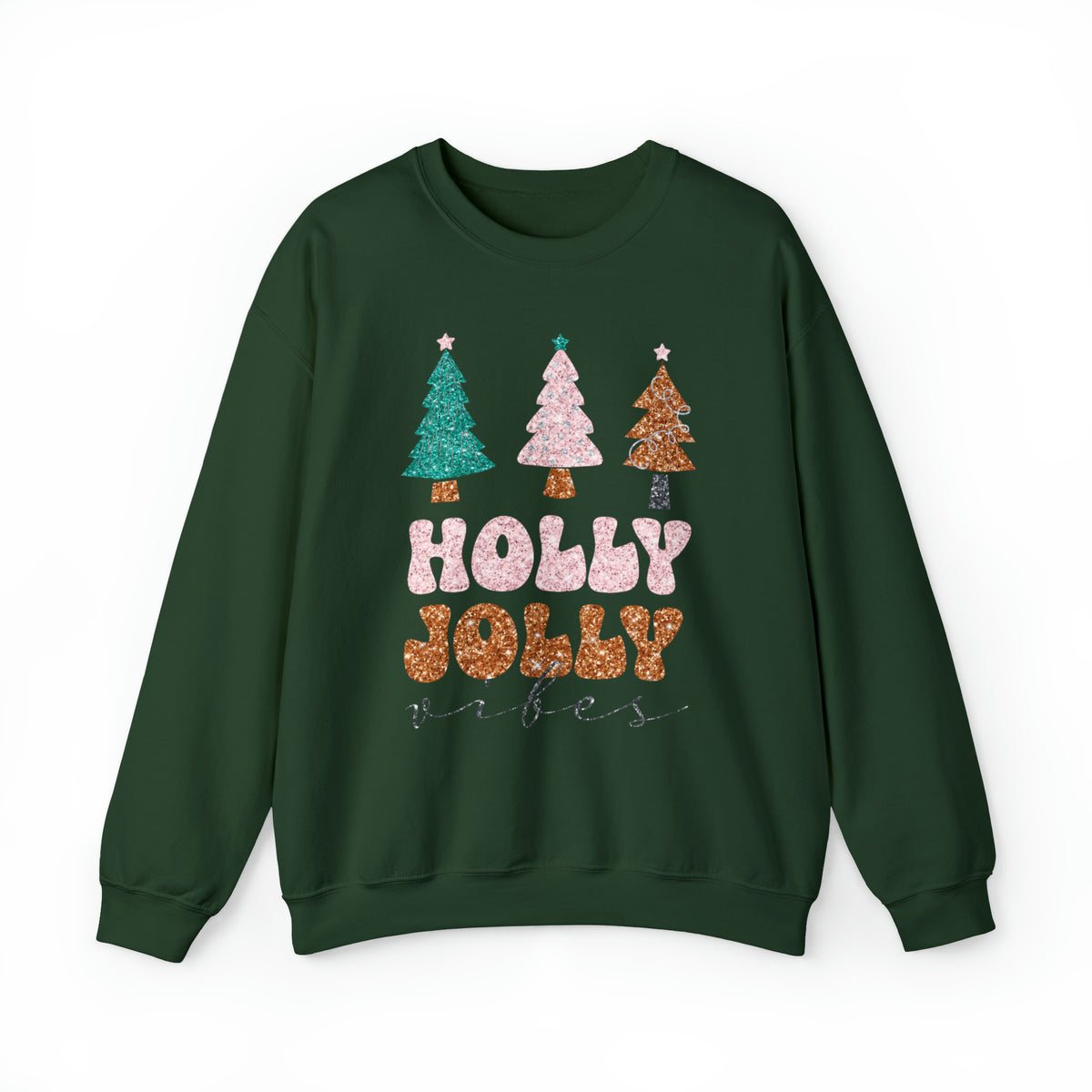 3Blues Designs |   Hazel Blues® |  Holly Jolly Faux Glitter Chenille Crewneck Sweatshirt