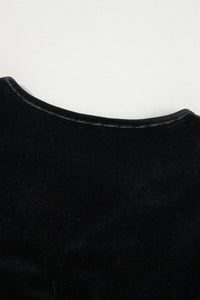 Hazel Blues® |  Pearl Detail Velvet V-Neck Long Sleeve Bodysuit