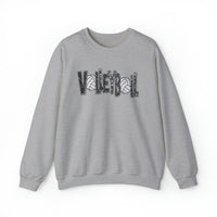 3Blues Designs |   Hazel Blues® |  Volleyball Faux Chenille Sequin Patches Sweatshirt: Charcoal