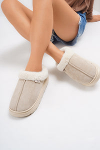 Hazel Blues® |  Furry Round Toe Platform Slippers