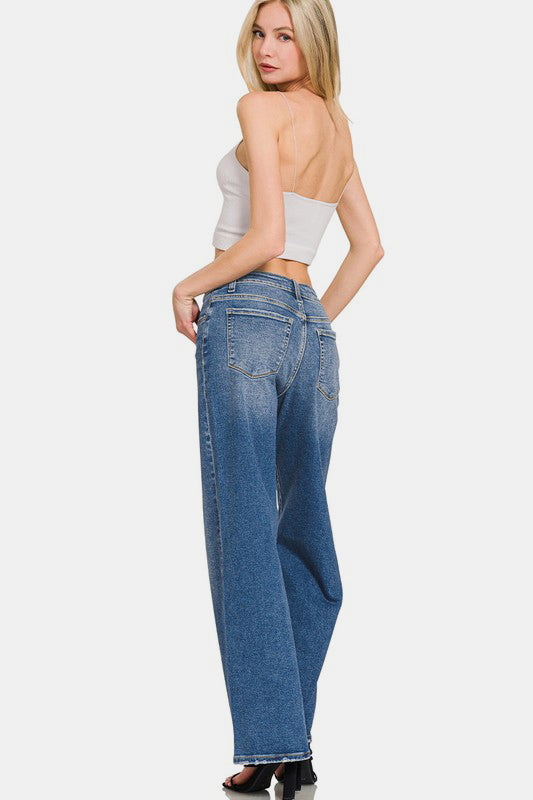 Hazel Blues® |  Zenana High Rise Wide Leg Jeans with Pockets