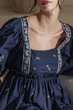 Hazel Blues® |  Floral Square Neck Balloon Sleeve Mini Dress