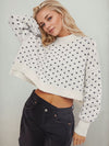 Hazel Blues® |  Slit Round Neck Long Sleeve Sweater