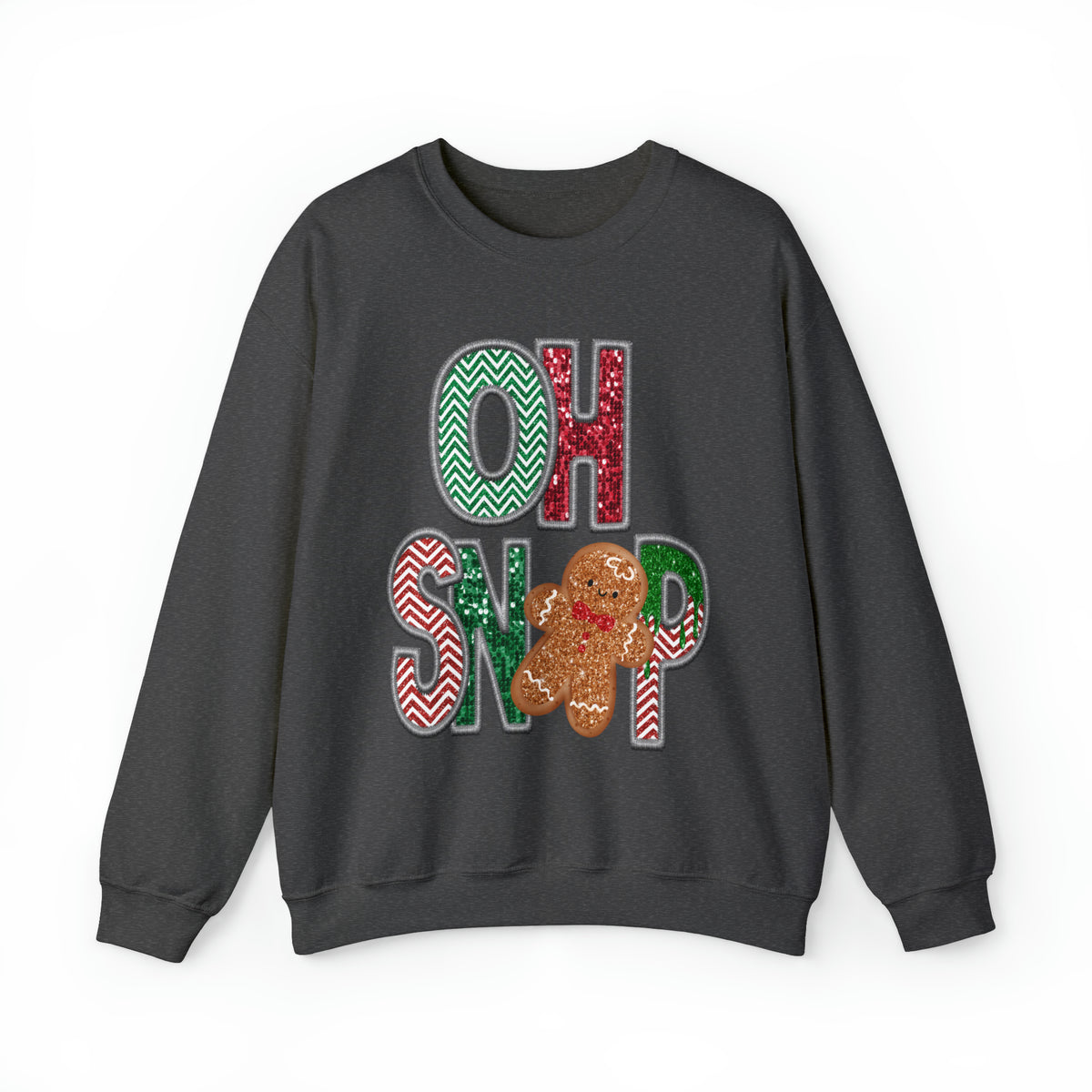 3Blues Designs |   Hazel Blues® |  OH SNAP Faux Glitter Chenille Graphic Sweatshirt