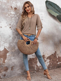 Hazel Blues® |  V-Neck Half Sleeve Blouse