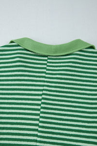 Hazel Blues® |  Stripe Johnny Collar Long Sleeve Top