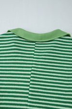 Hazel Blues® |  Stripe Johnny Collar Long Sleeve Top