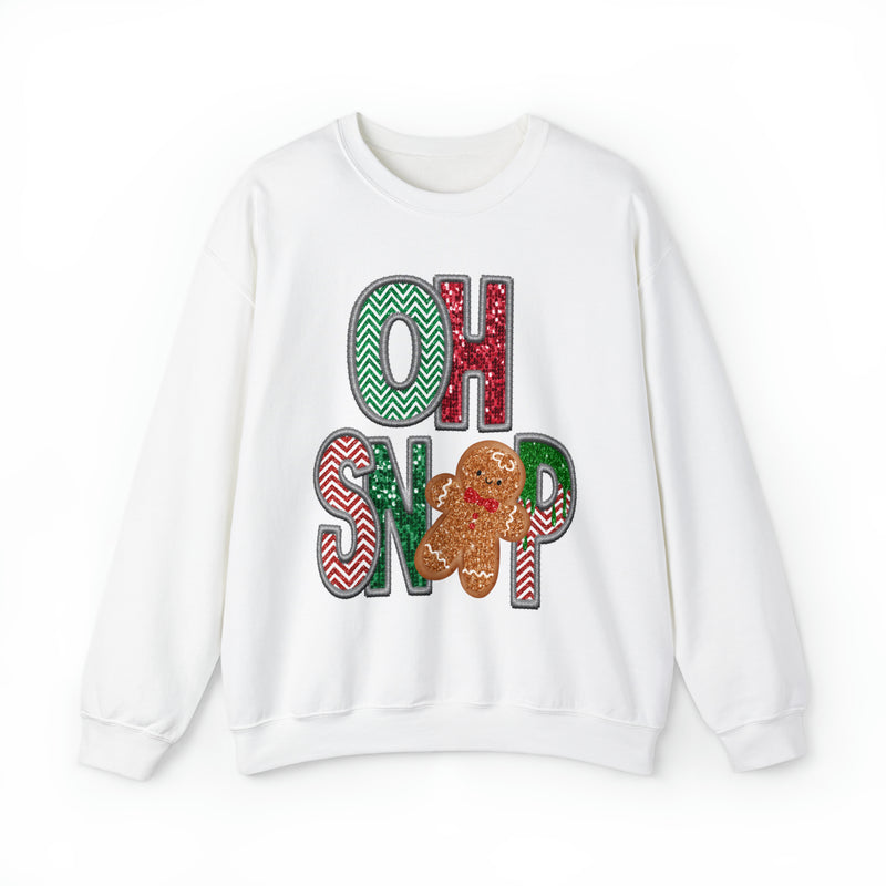 3Blues Designs |   Hazel Blues® |  OH SNAP Faux Glitter Chenille Graphic Sweatshirt