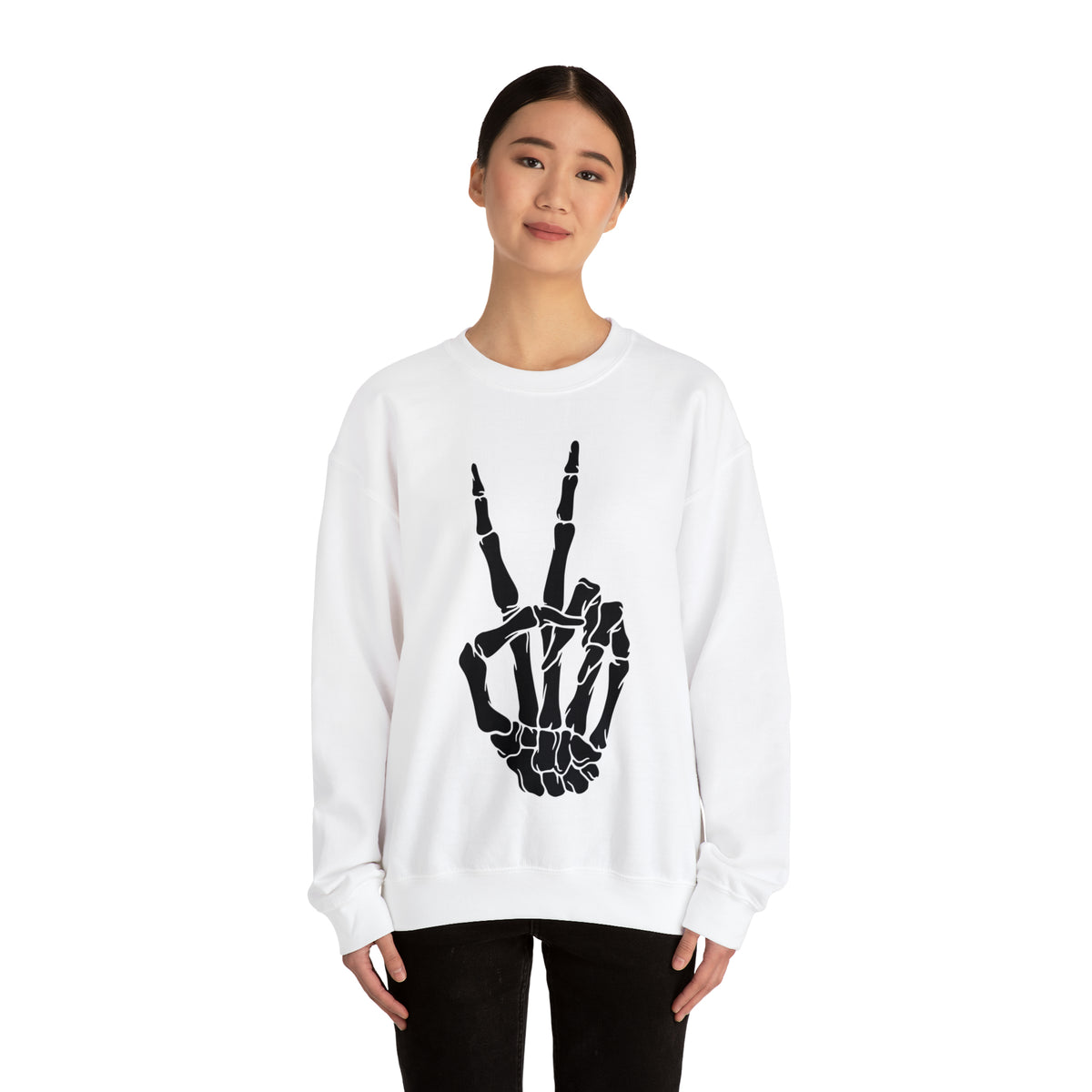 Hazel Blues® |  Peace Skelton Graphic Crewneck Sweatshirt