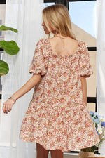 Hazel Blues® |  ADORA Floral Square Neck Puff Sleeve Dress