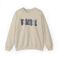 Hazel Blues® |  Volleyball Faux Chenille Sequin Patches Sweatshirt: Charcoal