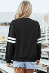 Hazel Blues® |  Evergreen Varsity Striped Detail Drop Shoulder Oversized Sweatshirt