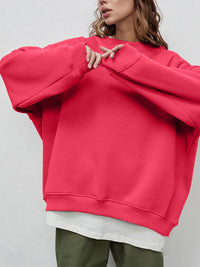 Hazel Blues® |  Round Neck Dropped Shoulder Long Sleeve Sweatshirt