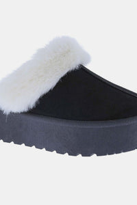 Hazel Blues® |  Weeboo Thick Bottom Fur Trim Snow Slippers