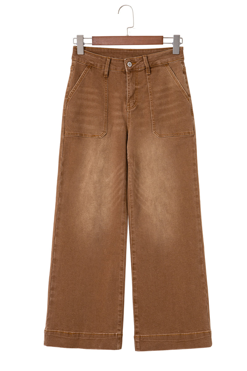 Hazel Blues® |  Breen Cropped High Rise Wide Leg Jeans