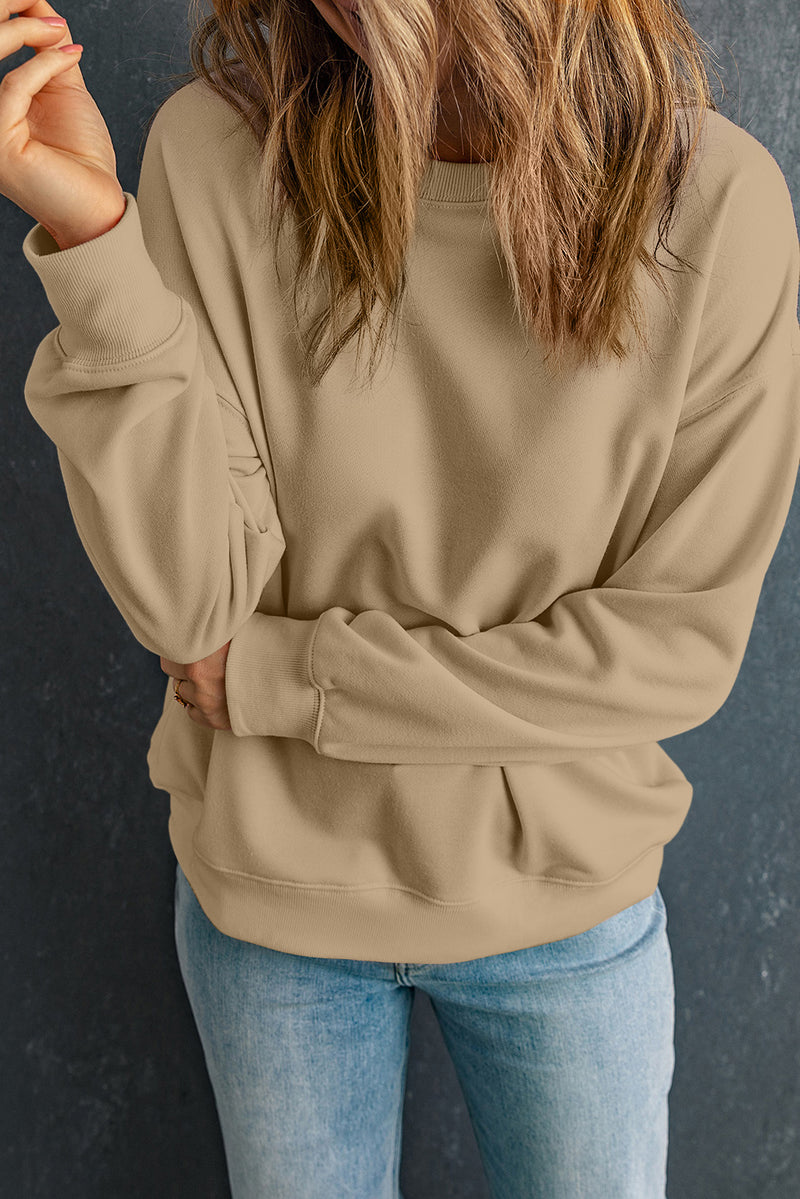 Hazel Blues® |  Round Neck Dropped Shoulder Sweatshirt