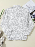 Hazel Blues® |  Leopard Button Up Long Sleeve Denim Jacket