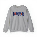 Hazel Blues® |  Basketball Faux Chenille Sequin Patches Sweatshirt: Navy