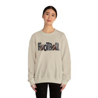 3Blues Designs |  3Blues Designs |  Hazel Blues® |  Football Faux Chenille Sequin Patches Sweatshirt